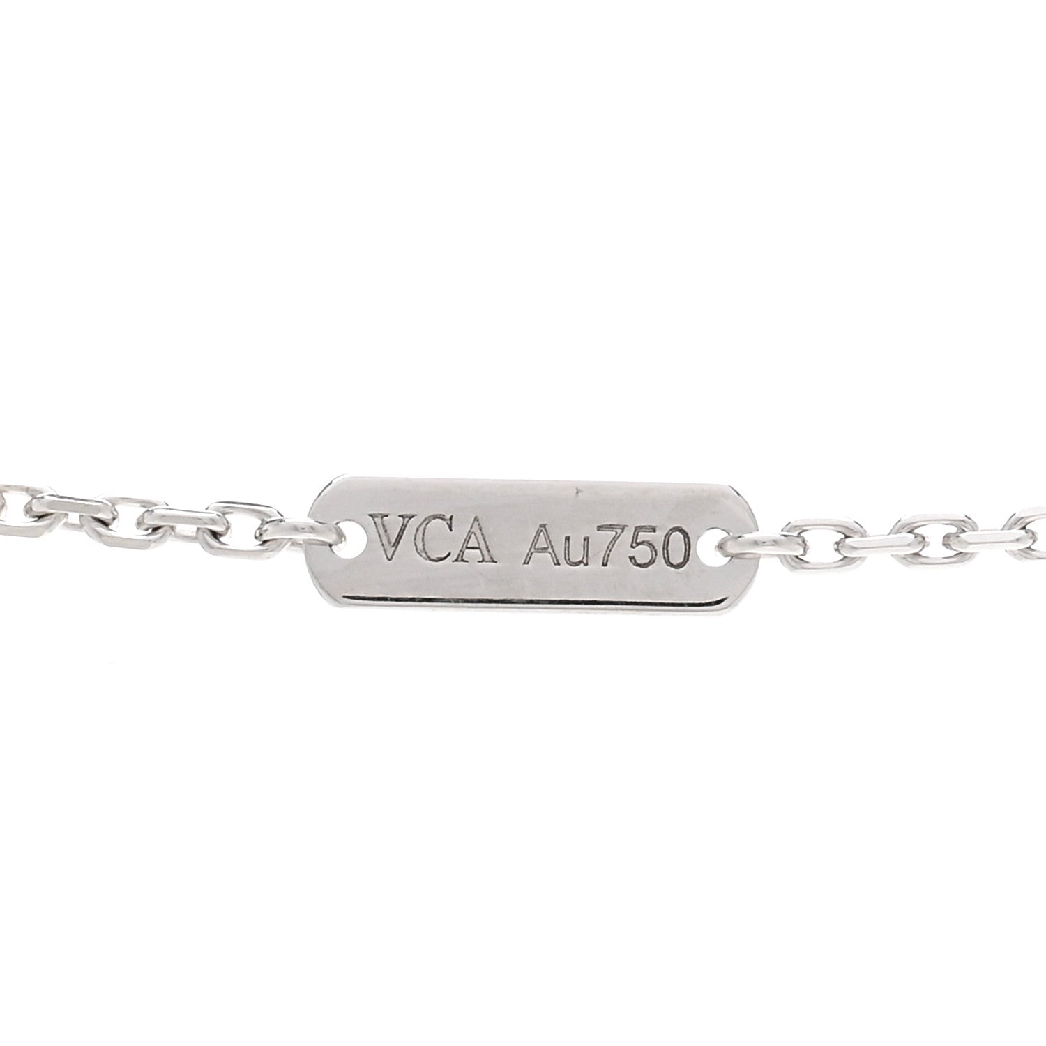 Van Cleef & Arpels 18K White Gold Mother Of Pearl Vintage Alhambra Pendant Necklace 4 of 6