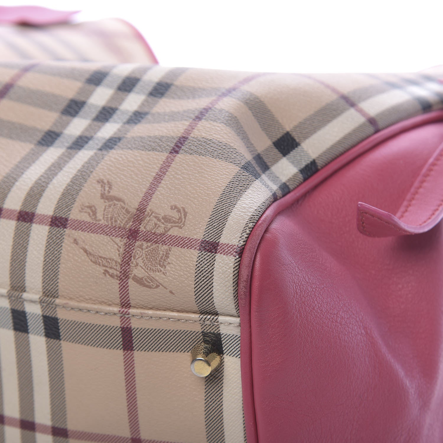 Burberry Haymarket Check Bow Canterbury Tote Pink 9 of 12