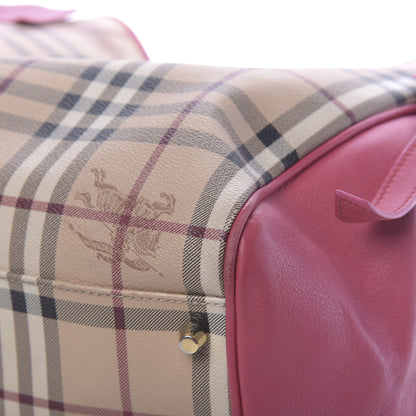 Burberry Haymarket Check Bow Canterbury Tote Pink 9 of 12