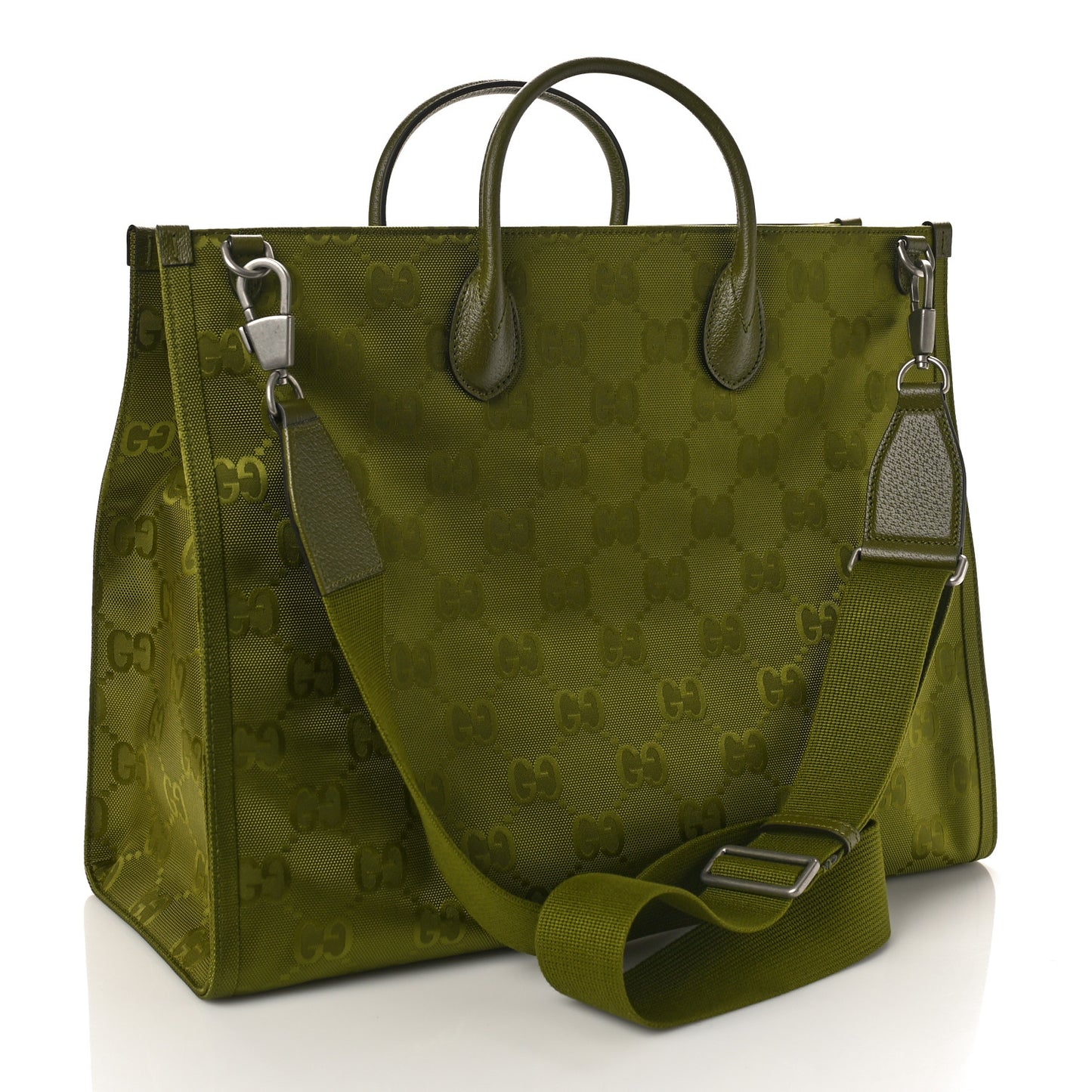 Econyl Nylon Monogram Large Off The Grid Tote Bag Juniper Green