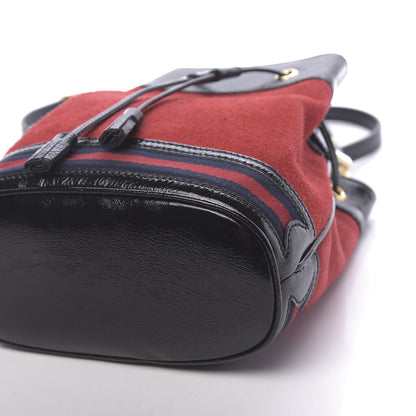 Gucci Suede Patent Web Small Ophidia Bucket Bag Hibiscus Red Black 9 of 10