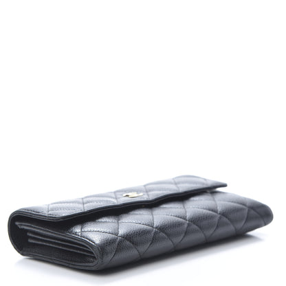 Chanel Caviar Quilted Large Gusset Flap Wallet Black 4 of 11