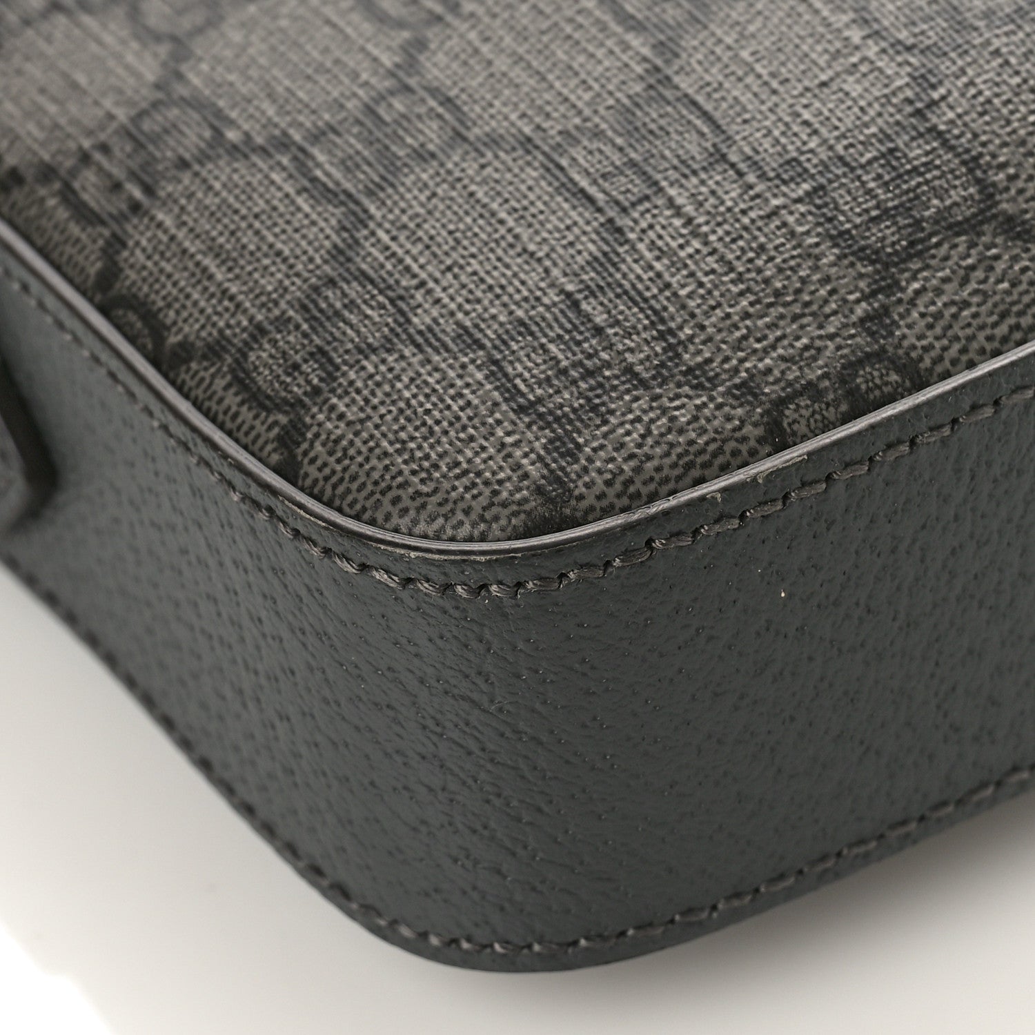 Gucci GG Supreme Monogram Textured Dollar Calfskin Web Ophidia Wristlet Shoulder Bag Grey Black Graphite Grey 7 of 8