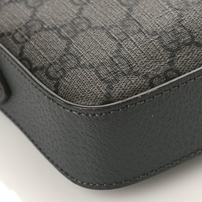 Gucci GG Supreme Monogram Textured Dollar Calfskin Web Ophidia Wristlet Shoulder Bag Grey Black Graphite Grey 7 of 8