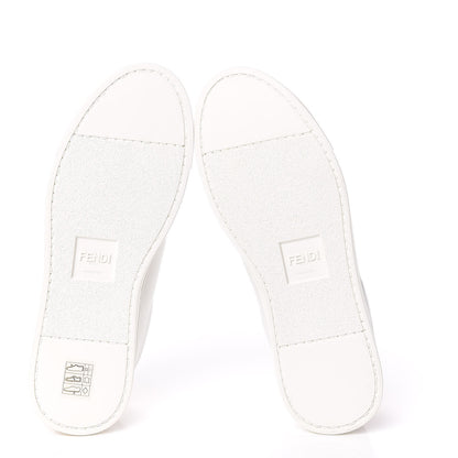 Fendi Vitello Lurex Rockoclick Slip On Sneakers 36.5 White Soap Rose Gold 5 of 10