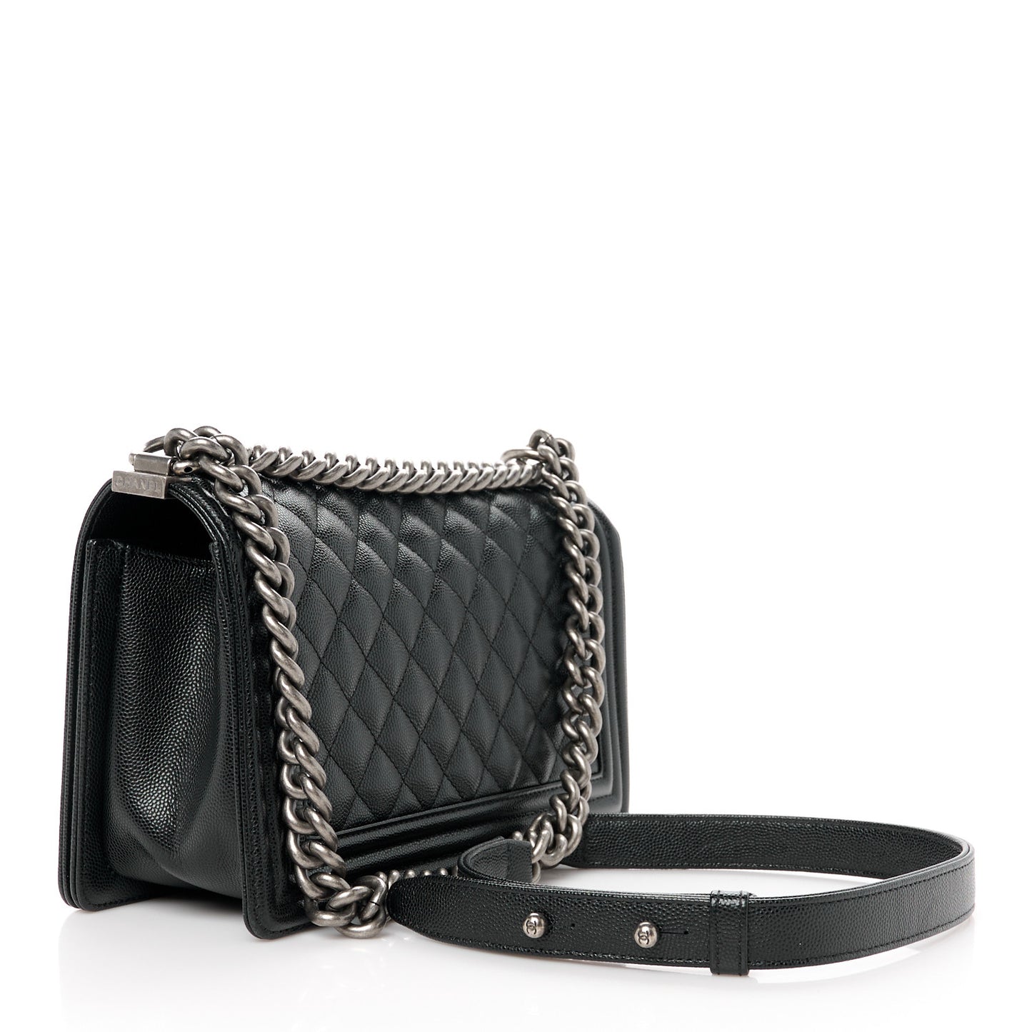Caviar Quilted Medium Boy Flap Black