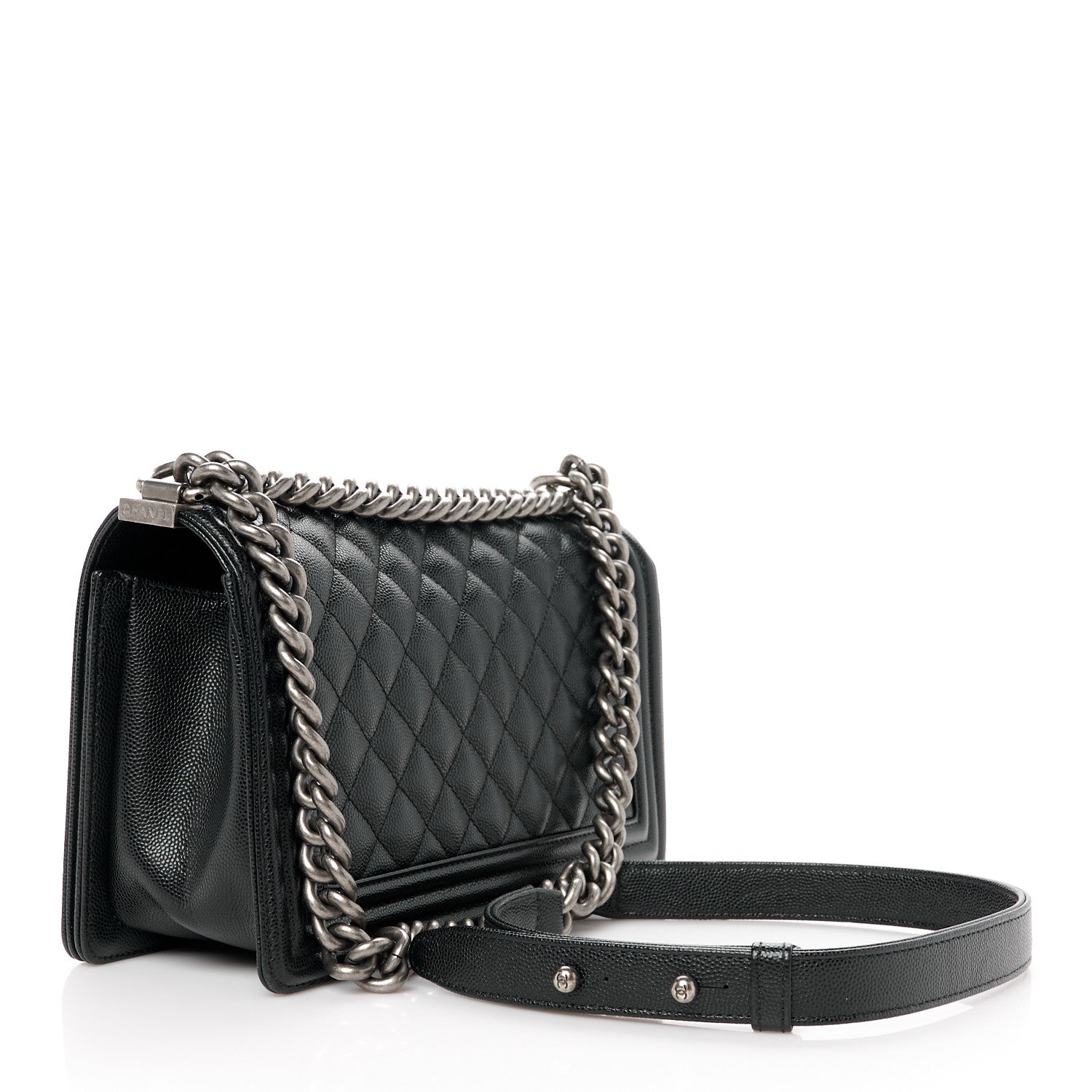 Chanel Caviar Quilted Medium Boy Flap Black 2 of 9