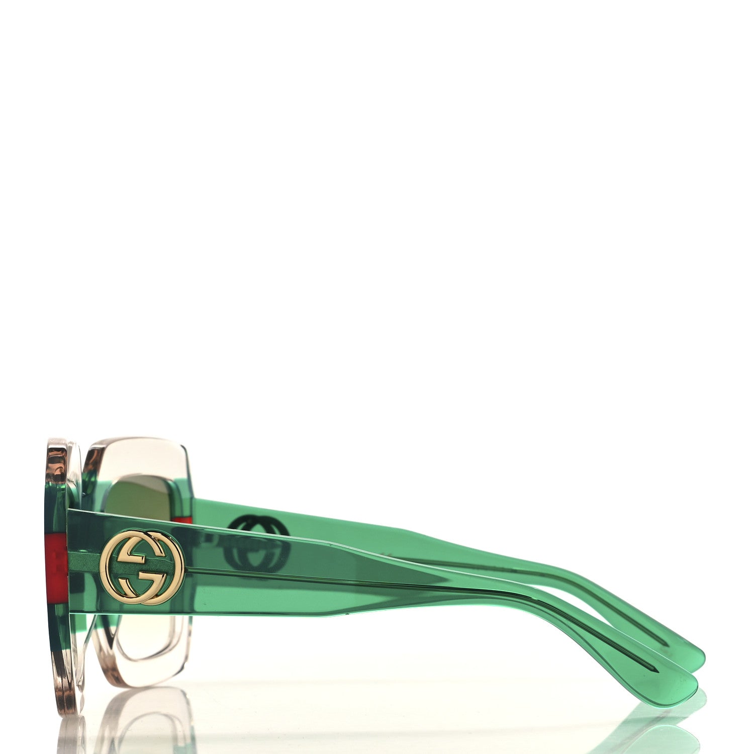 Gucci Square Web Frame GG0178S Sunglasses Green Red 3 of 7