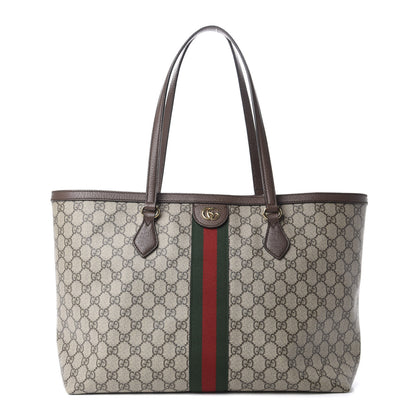Gucci GG Supreme Monogram Medium Ophidia Shopping Tote Brown 1 of 11