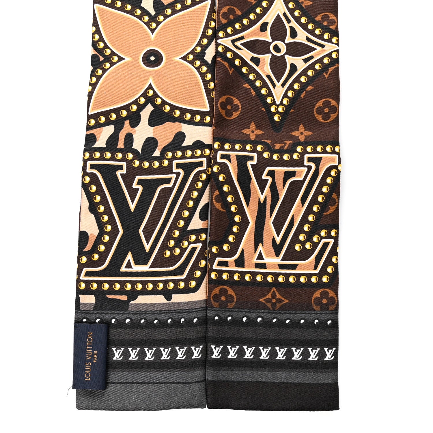 Louis Vuitton Silk Monogram LV World Bandeau Brown 2 of 4