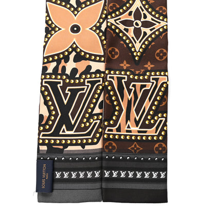 Louis Vuitton Silk Monogram LV World Bandeau Brown 2 of 4