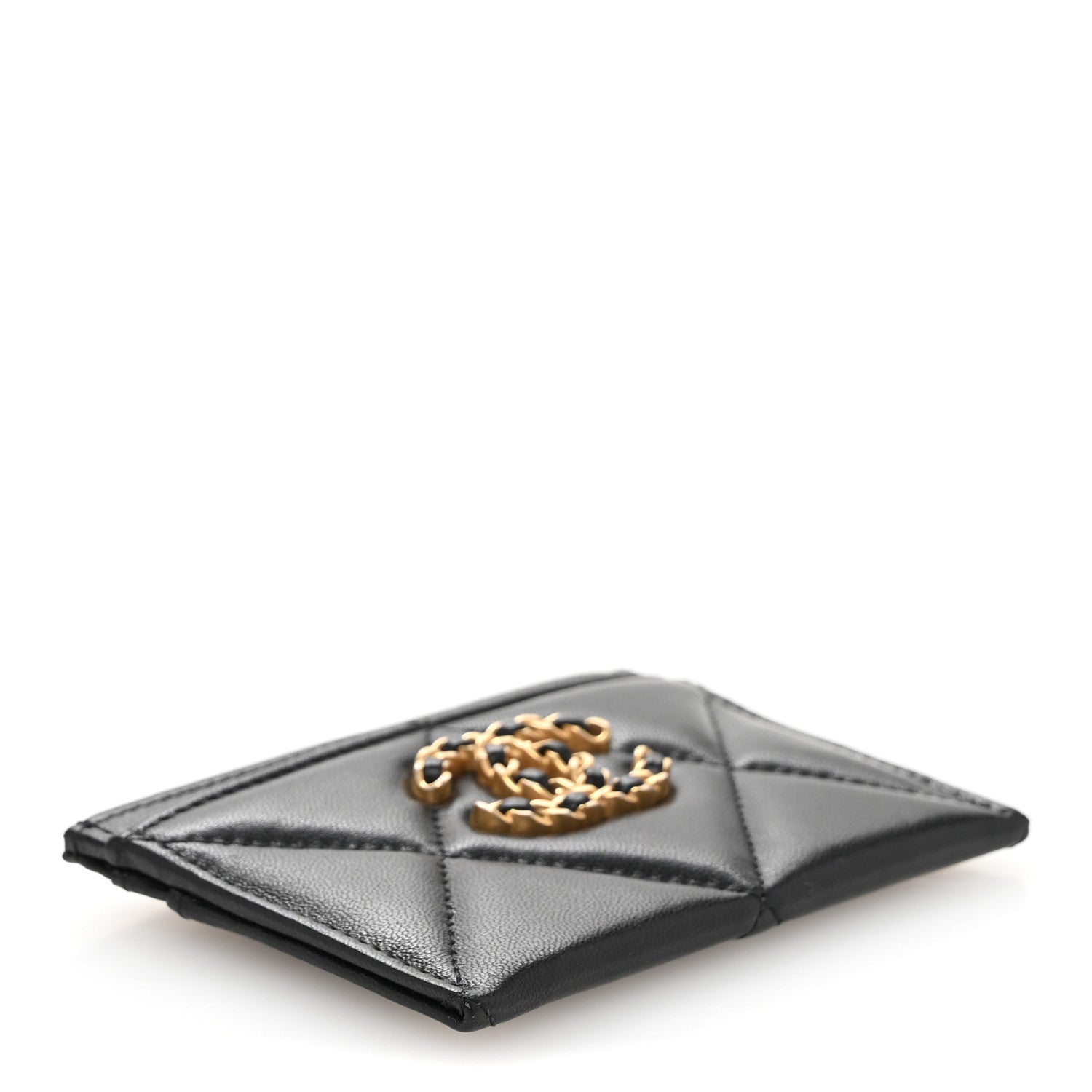 Chanel Lambskin Quilted Chanel 19 Card Holder Black 4 of 10