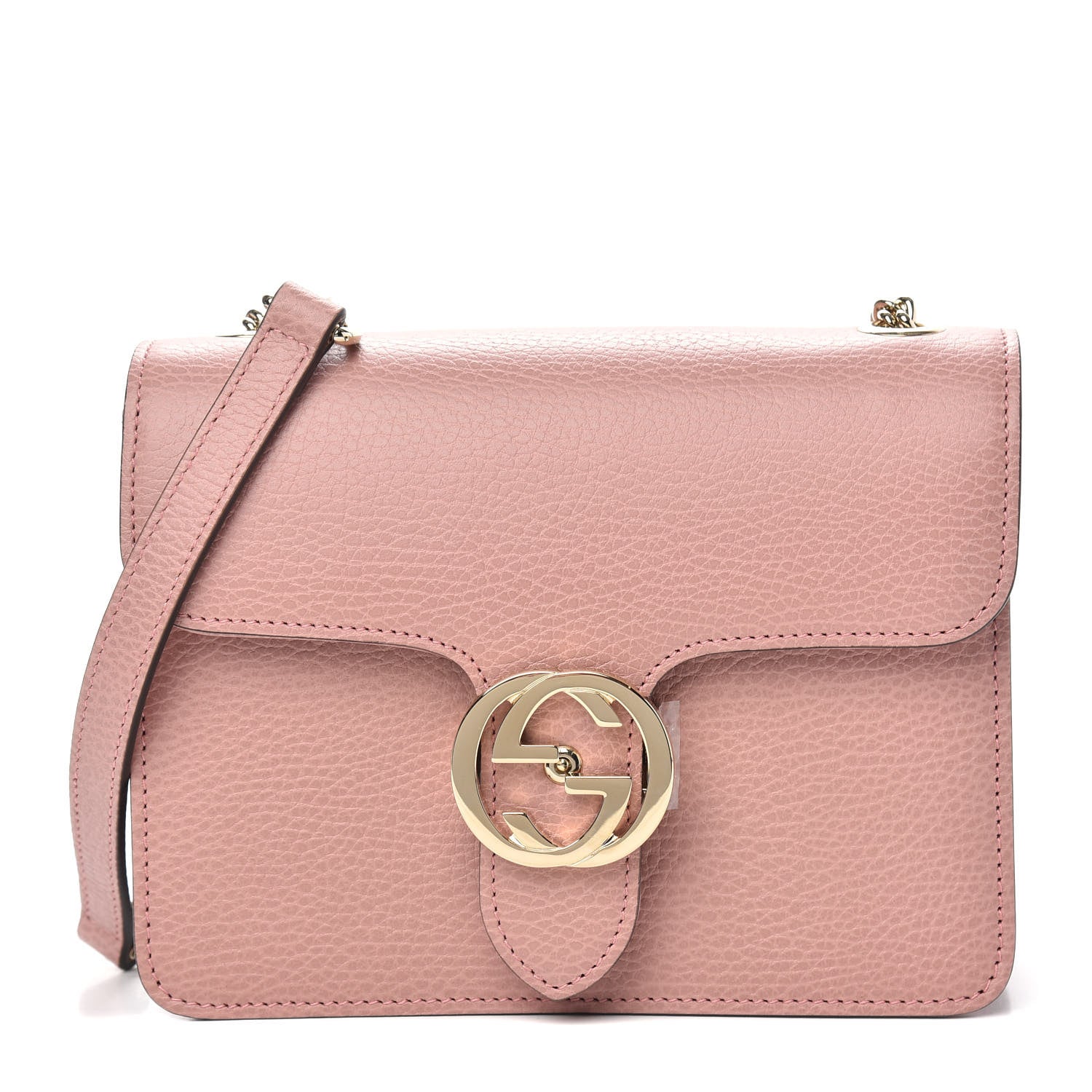 Gucci Dollar Calfskin Small Interlocking G Shoulder Bag Soft Pink 1 of 11
