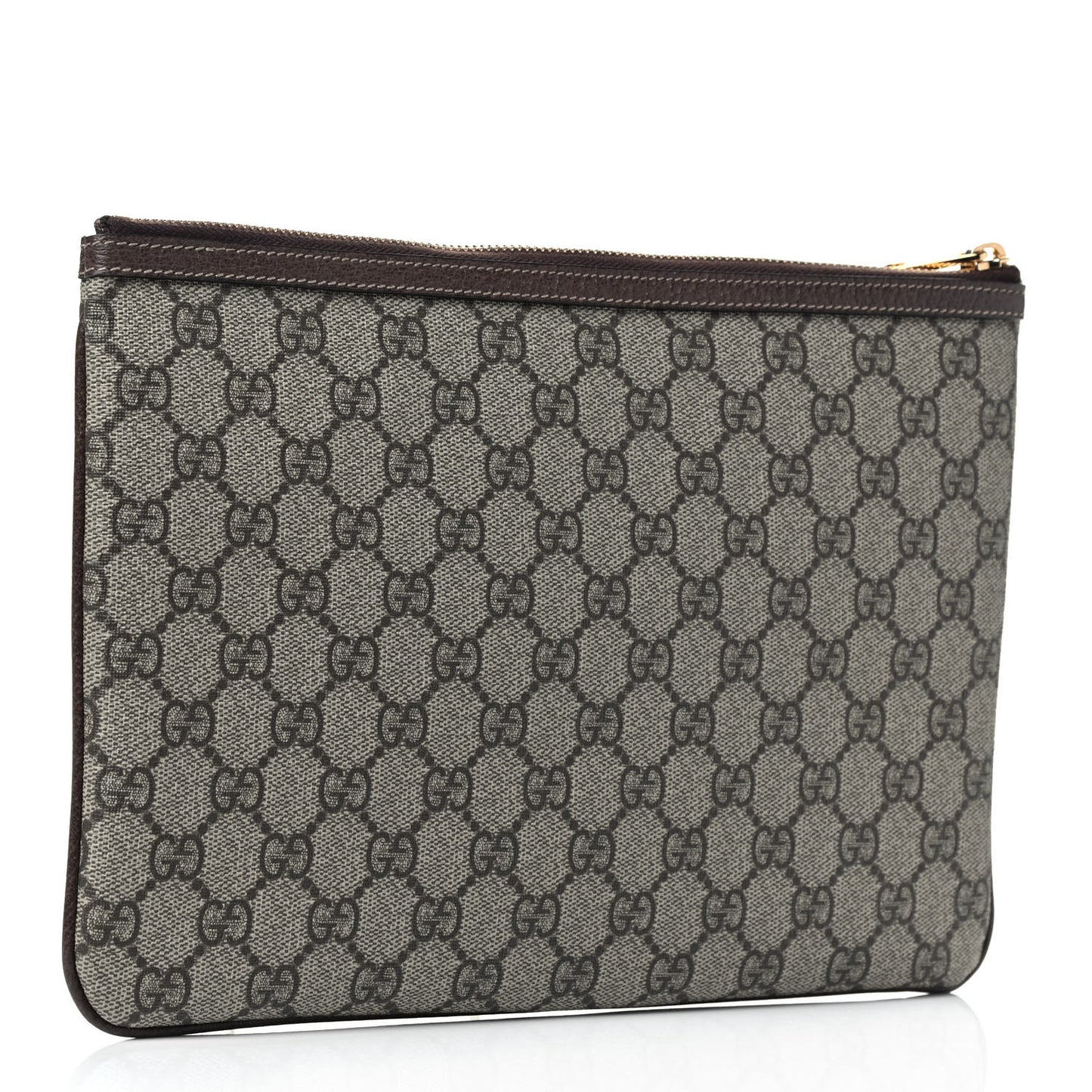 GG Supreme Monogram Large Ophidia Pouch Clutch Brown