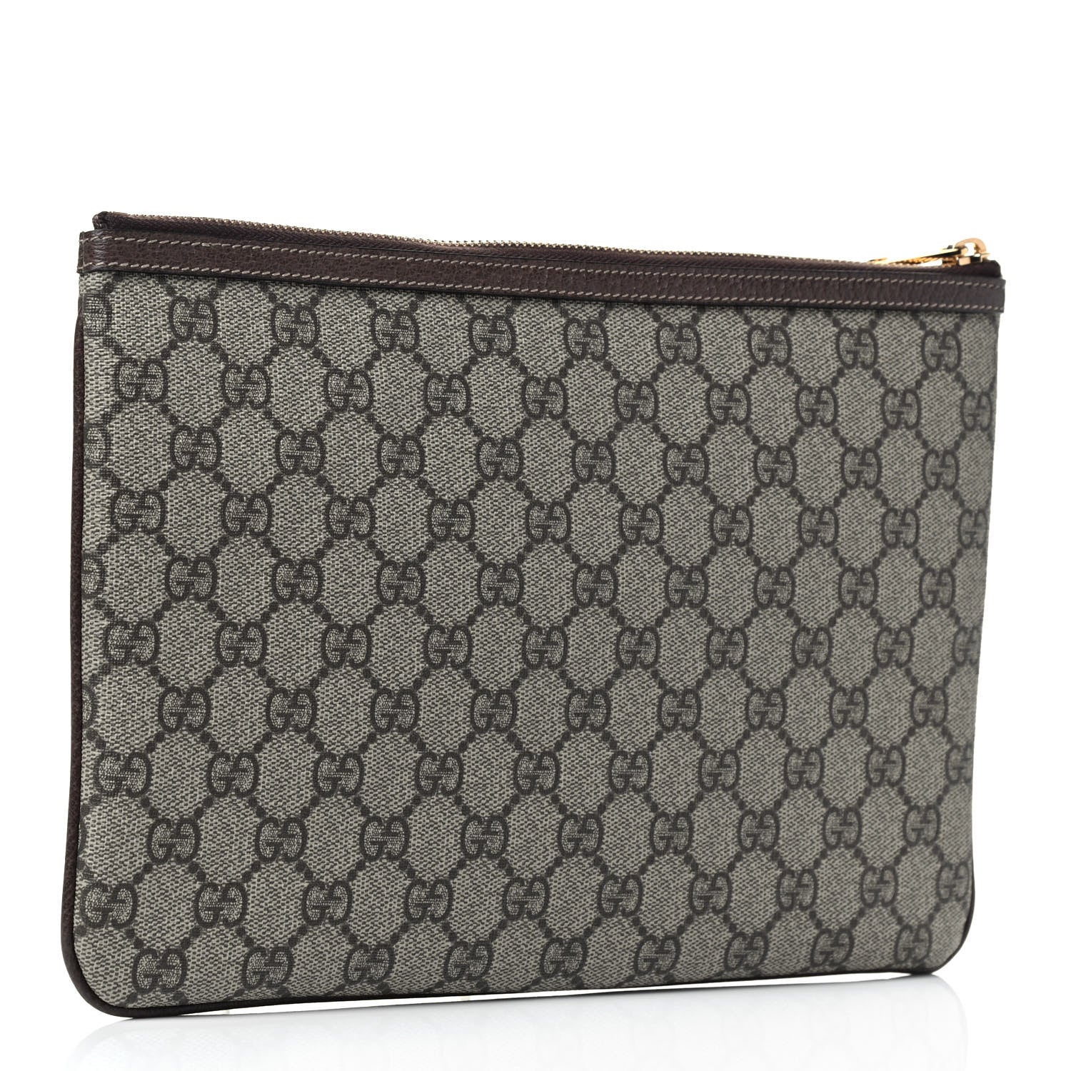 Gucci GG Supreme Monogram Large Ophidia Pouch Clutch Brown 2 of 4