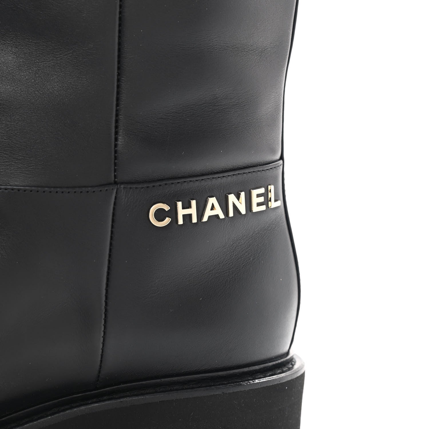 Chanel Calfskin CC Ankle Boots 38 Black 10 of 11