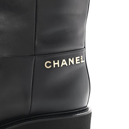 Chanel Calfskin CC Ankle Boots 38 Black 10 of 11