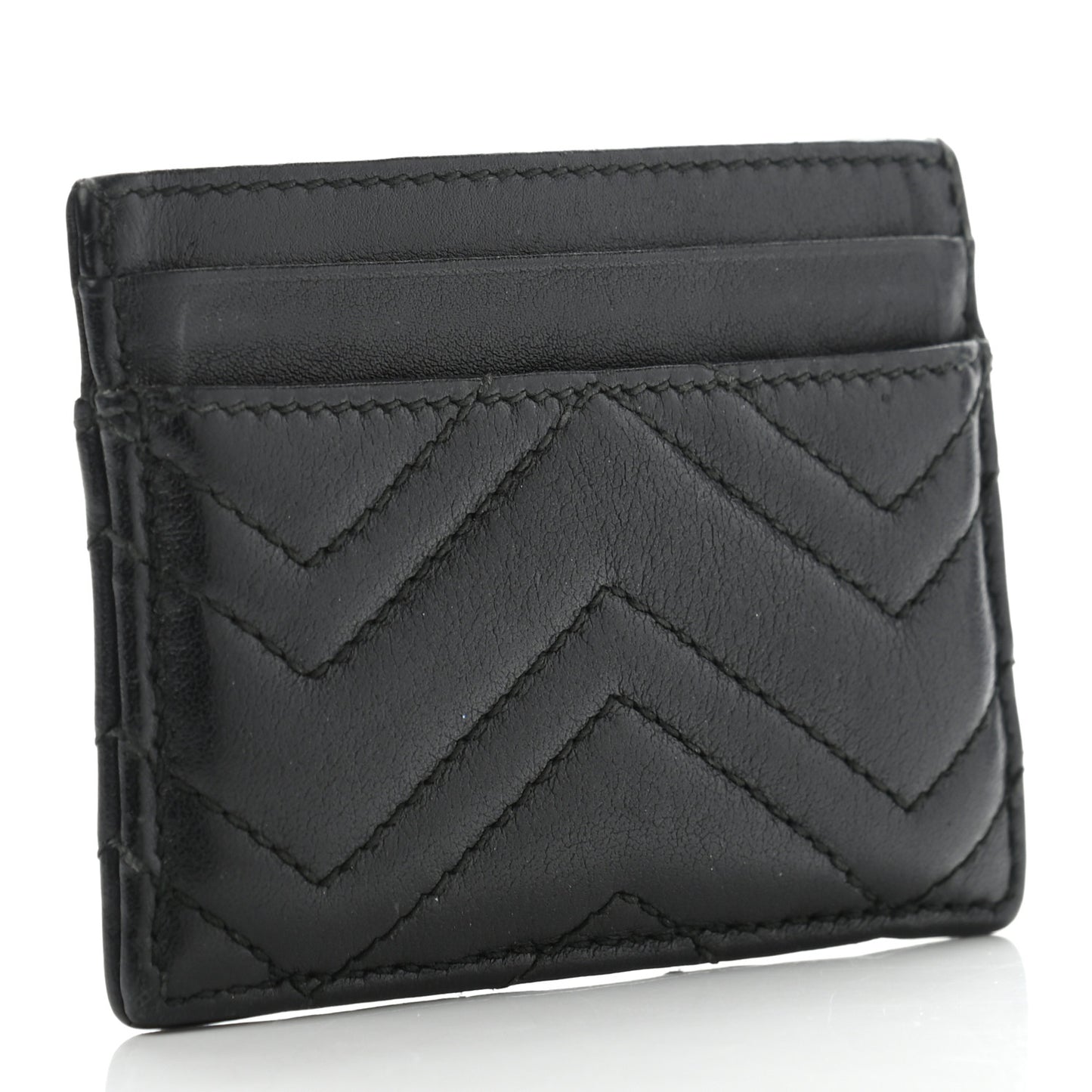 Calfskin Matelasse GG Marmont Card Holder Black