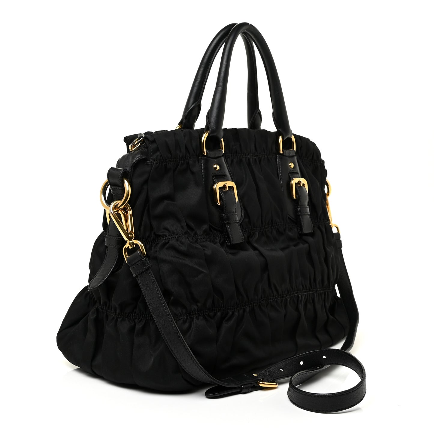 Tessuto Nylon Gaufre Tote Black