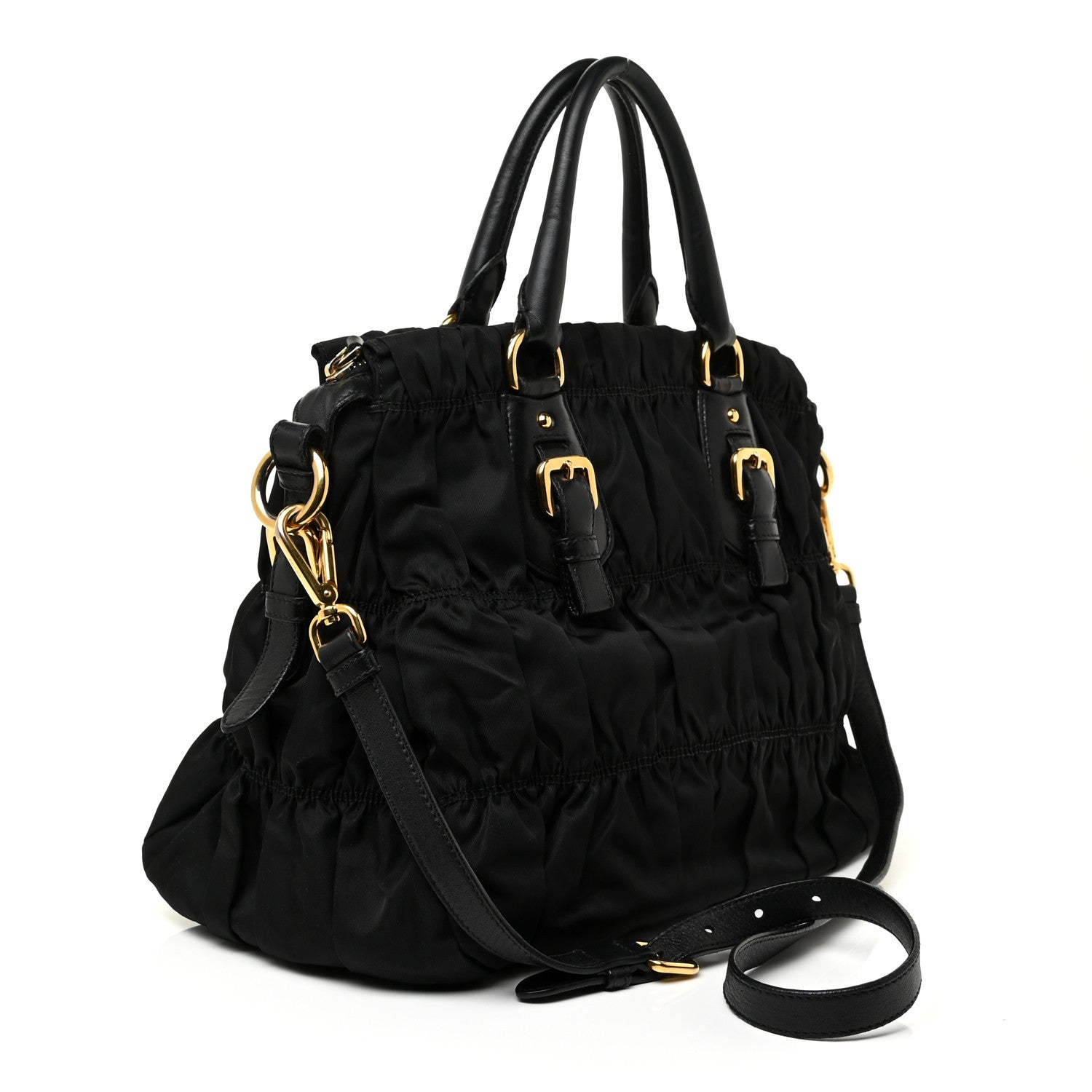 Prada Tessuto Nylon Gaufre Tote Black 2 of 13