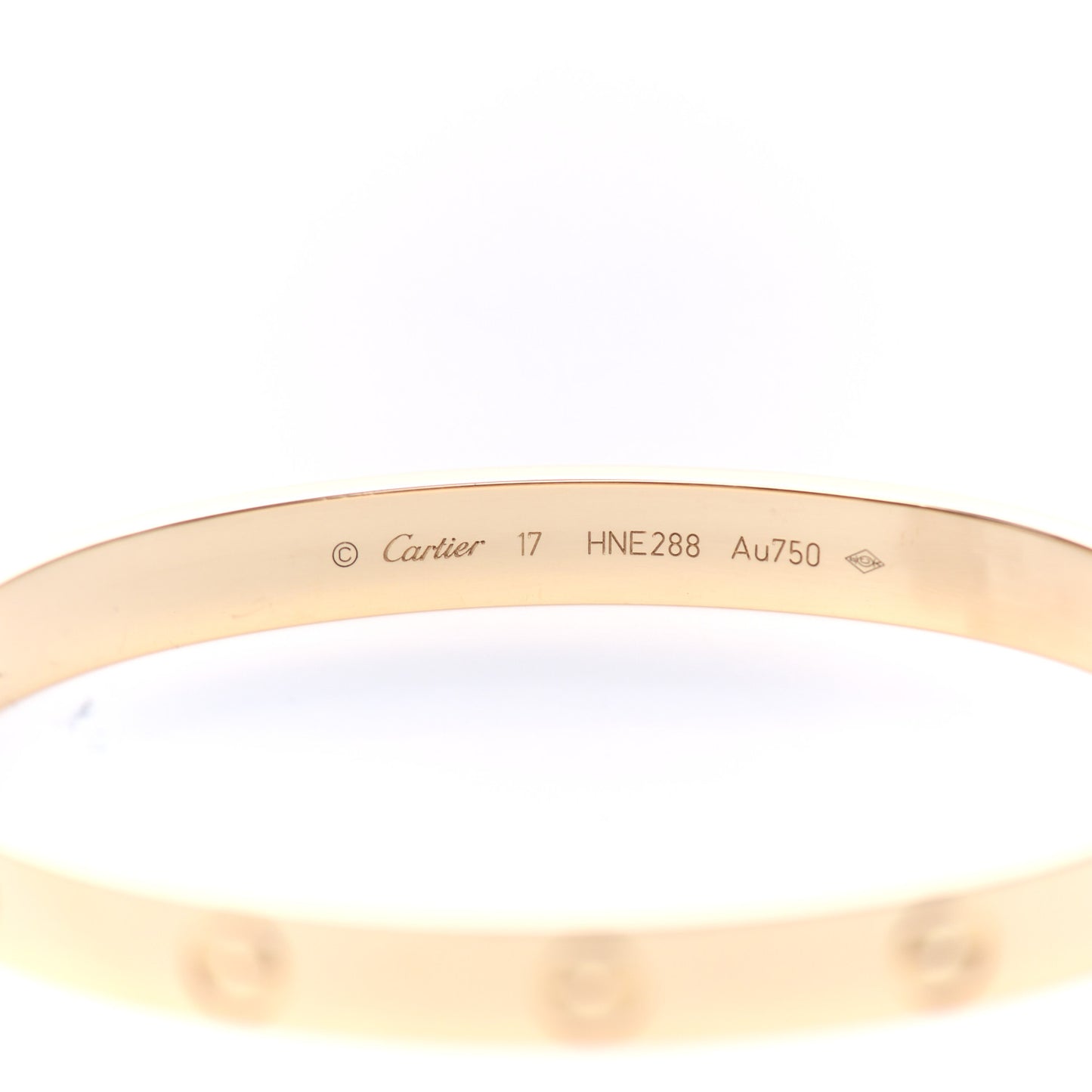 18K Yellow Gold LOVE Bracelet 17