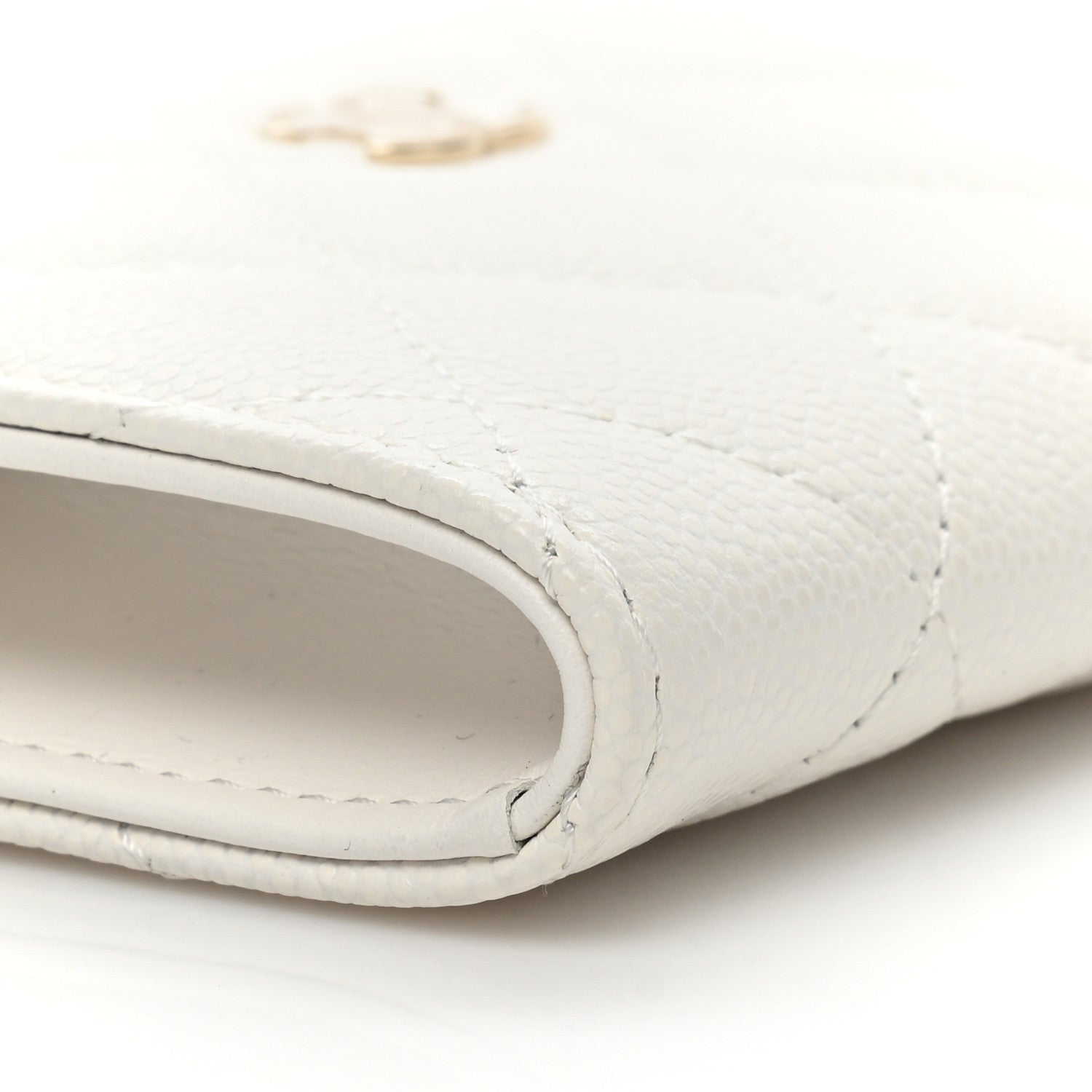 Chanel Caviar Quilted Zipped Key Holder Case White 9 of 12