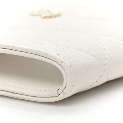 Chanel Caviar Quilted Zipped Key Holder Case White 9 of 12