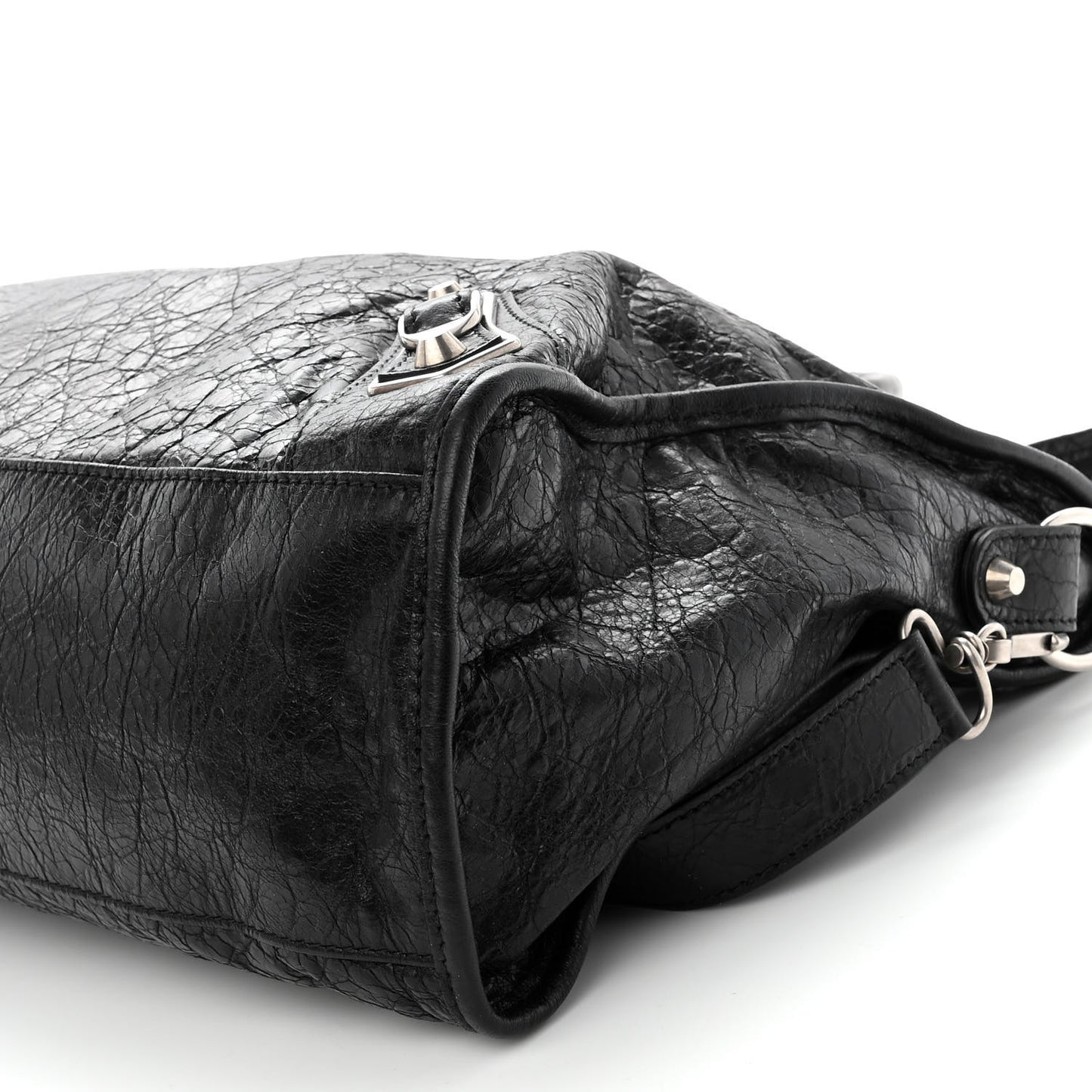 Agneau Silver Metallic Edge Hardware City Black