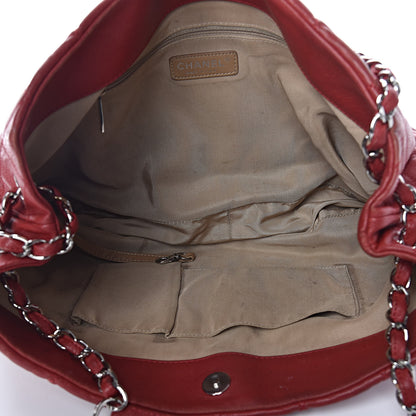 Chanel Caviar Quilted Expandable Zip Shoulder Bag Red 10 of 22