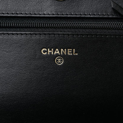 Chanel Caviar Camellia Embossed Wallet On Chain WOC Black 5 of 11