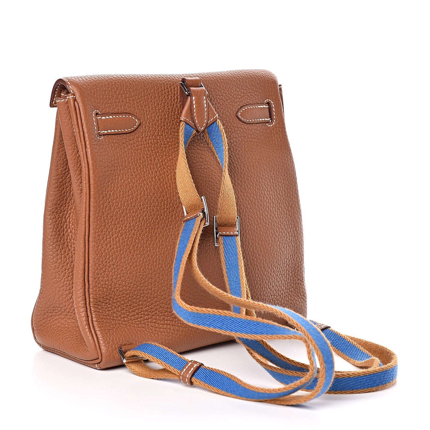 Taurillon Clemence Kelly Amazone Ado Backpack 22 Gold Bleu Zellige Caramel