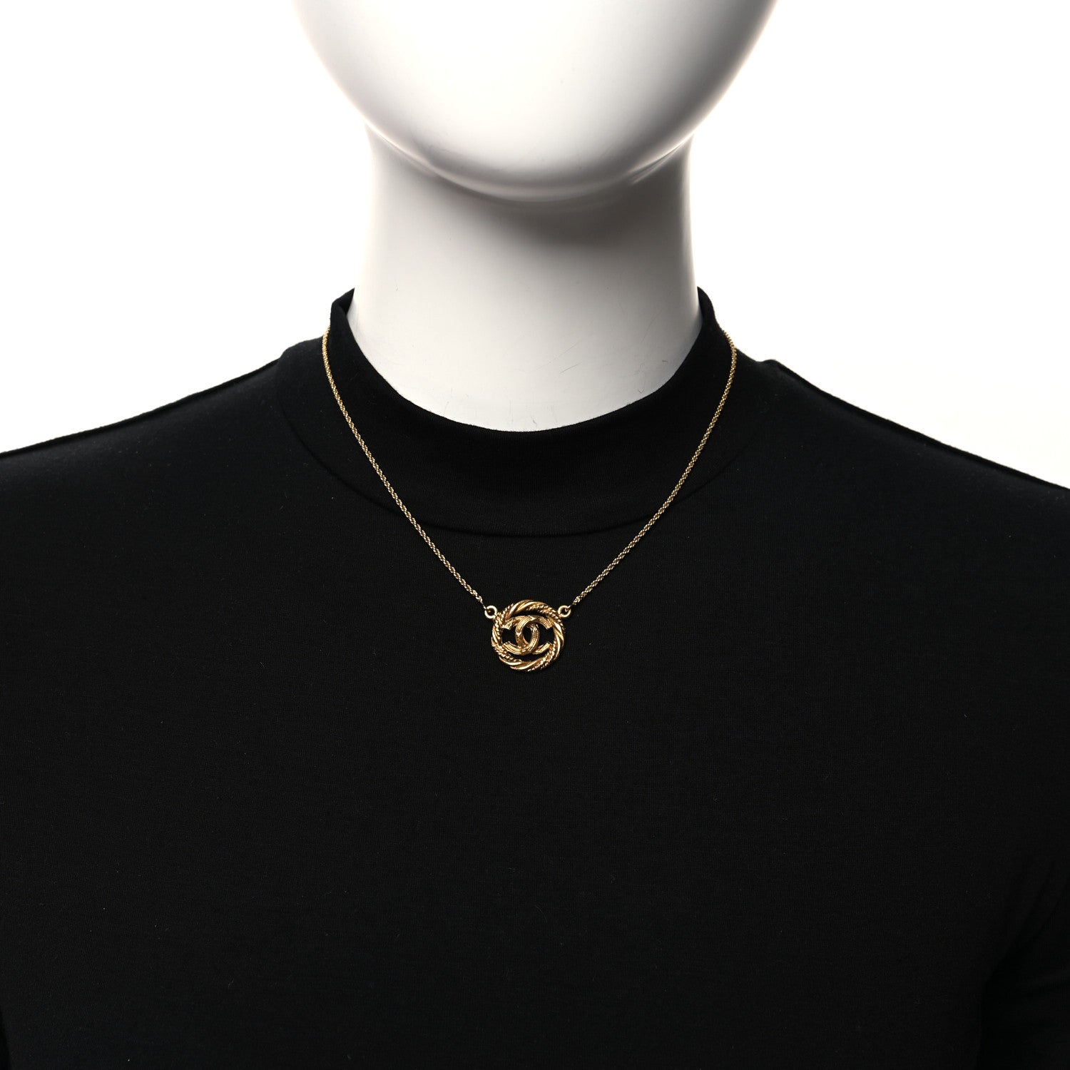 Chanel CC Medallion Choker Chain Necklace Gold 2 of 5
