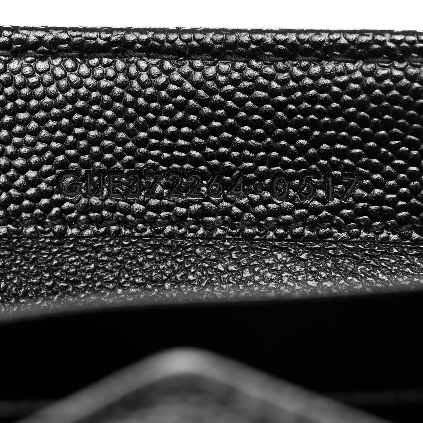 SAINT LAURENT Grain De Poudre Matelasse Chevron Monogram Flap Wallet Black