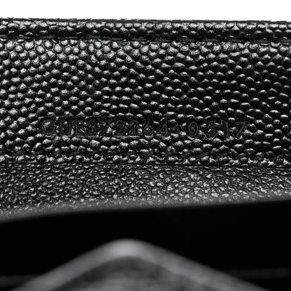 Saint Laurent SAINT LAURENT Grain De Poudre Matelasse Chevron Monogram Flap Wallet Black 7 of 8