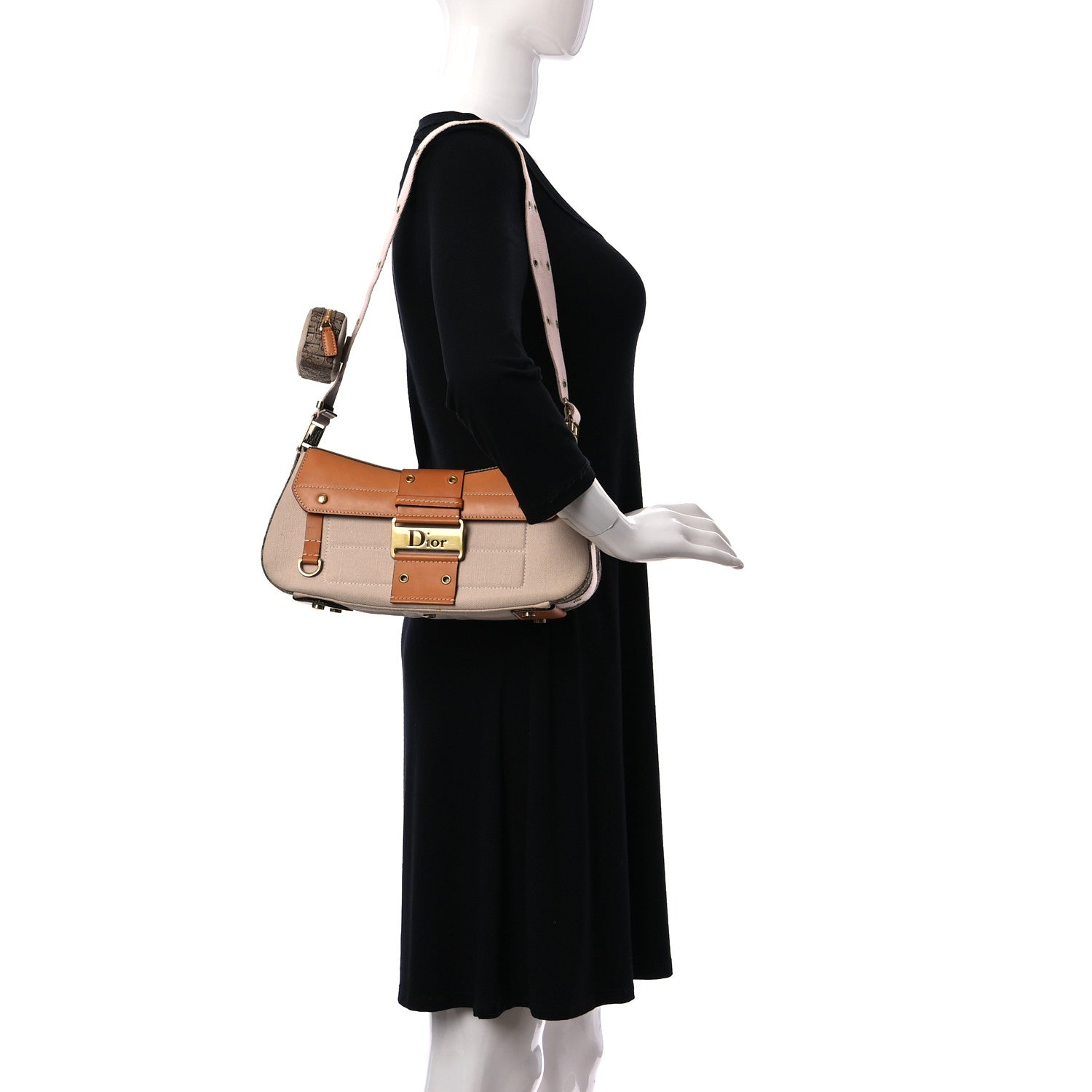 Christian Dior Canvas Calfskin Street Chic Shoulder Bag Pink 2 of 24