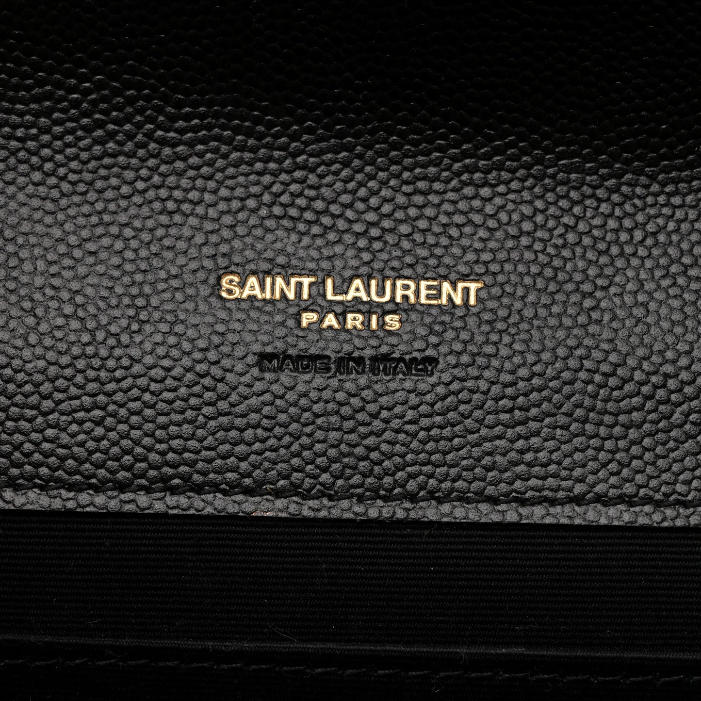 Grain De Poudre Matelasse Chevron Monogram Envelope Clutch Black
