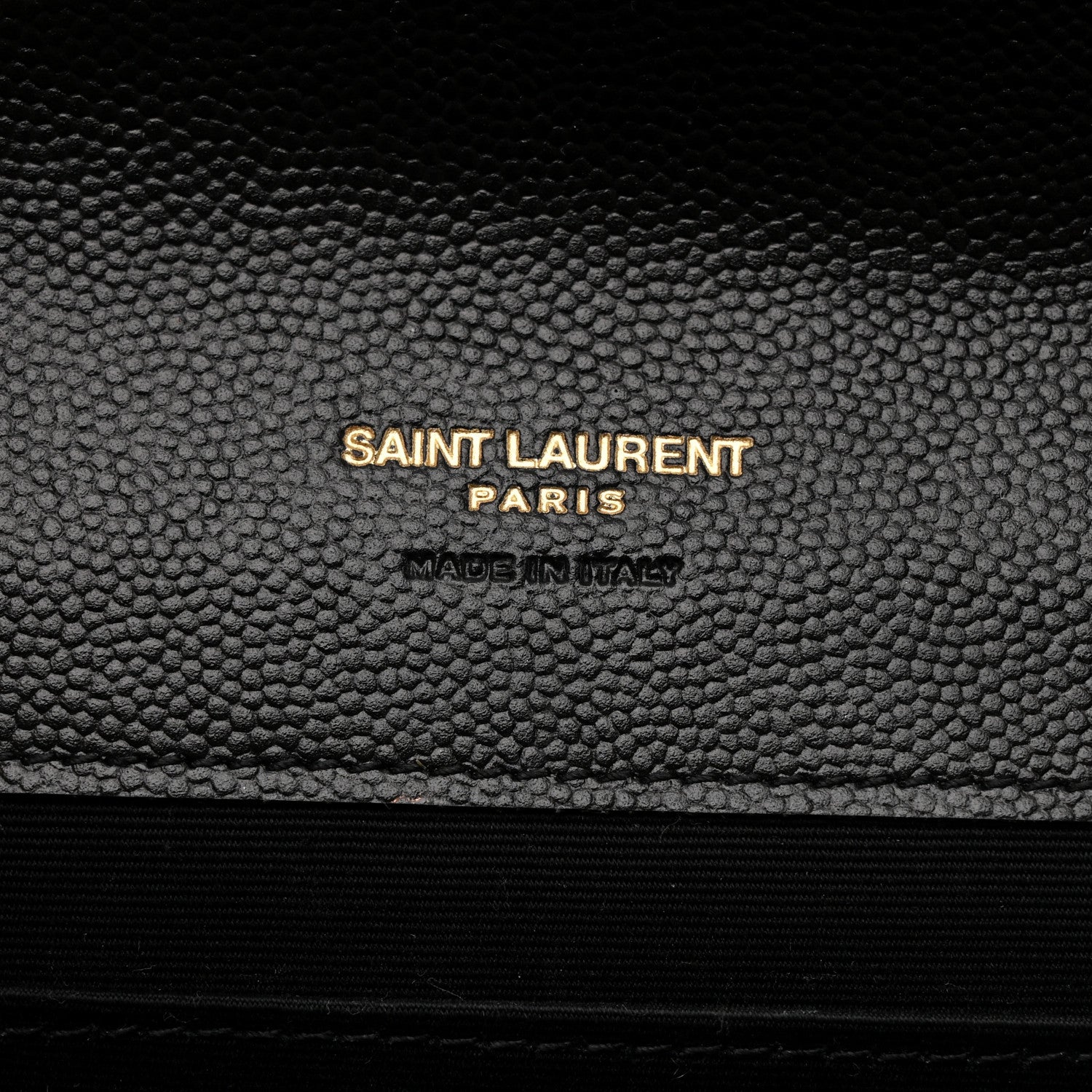 Saint Laurent Grain De Poudre Matelasse Chevron Monogram Envelope Clutch Black 6 of 8