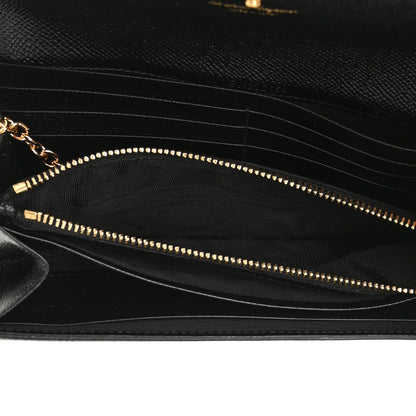 Salvatore Ferragamo Printed Calfskin Vara Bow Continental Wallet Black 6 of 17