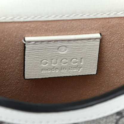 Gucci GG Supreme Monogram Azalea Calfskin Mini Horsebit 1955 Crossbody Bag Beige Ebony Mystic White 6 of 10