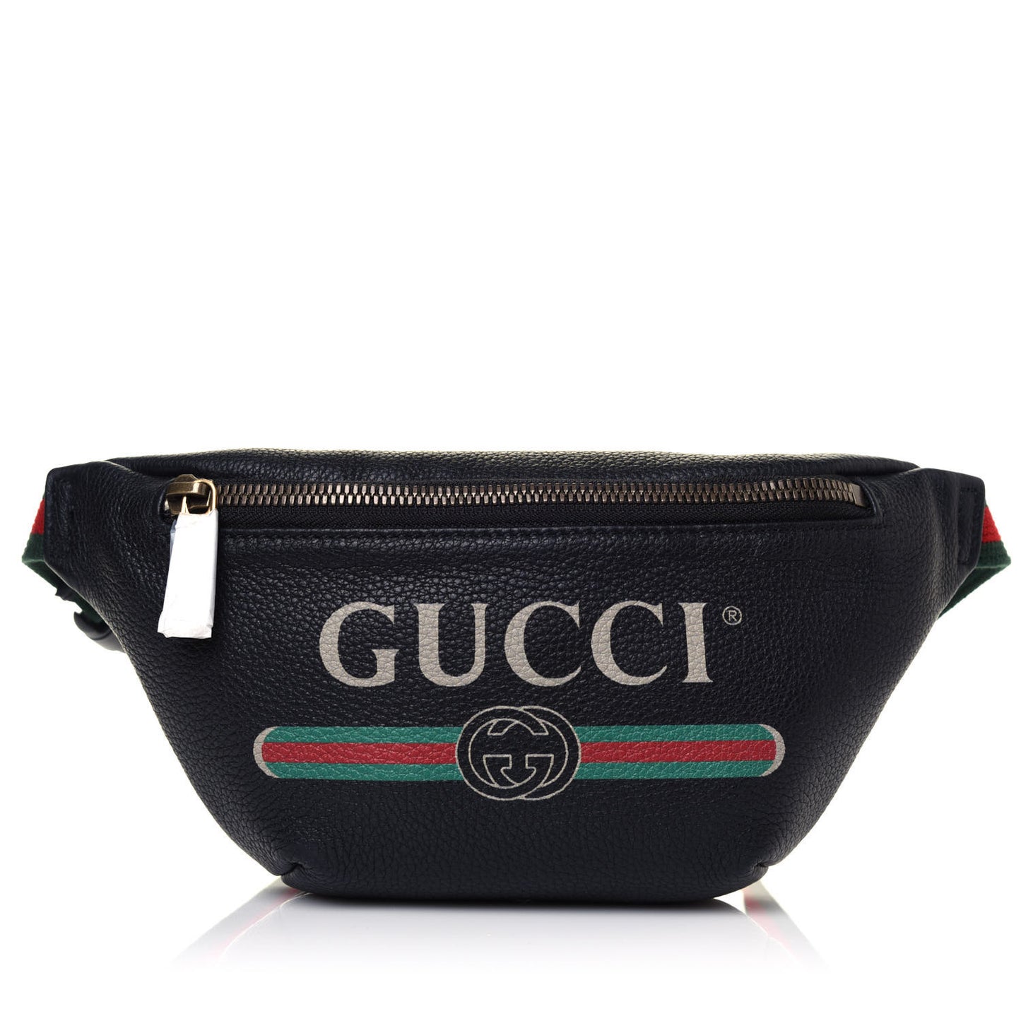 Grained Calfskin Small Logo Belt Bag Black