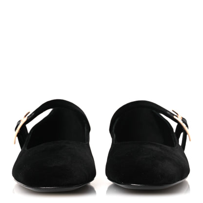 Hermes Velvet Crystal Jane Ballet Flats 37 Black 5 of 22