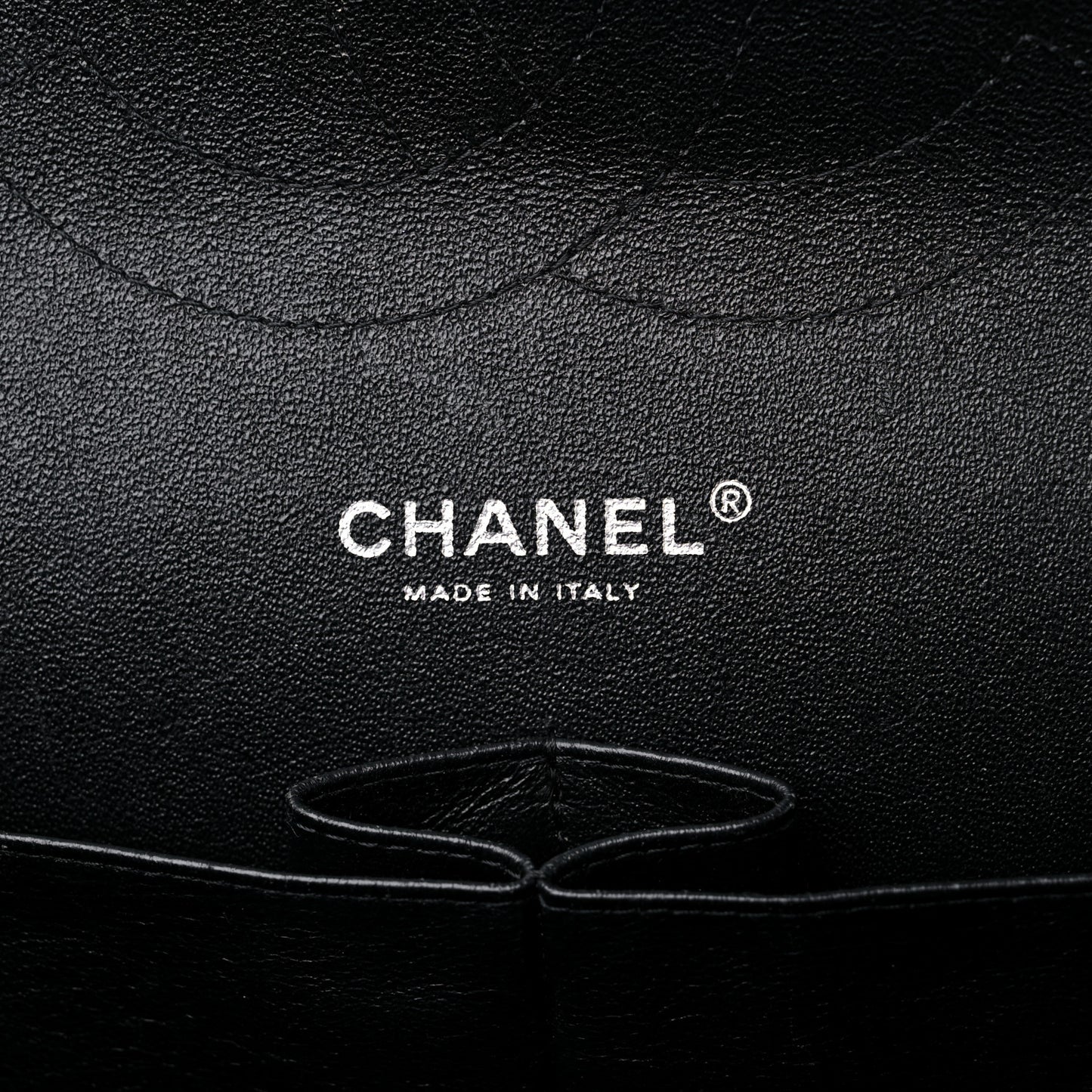 Patent Quilted Jumbo Double Flap Black