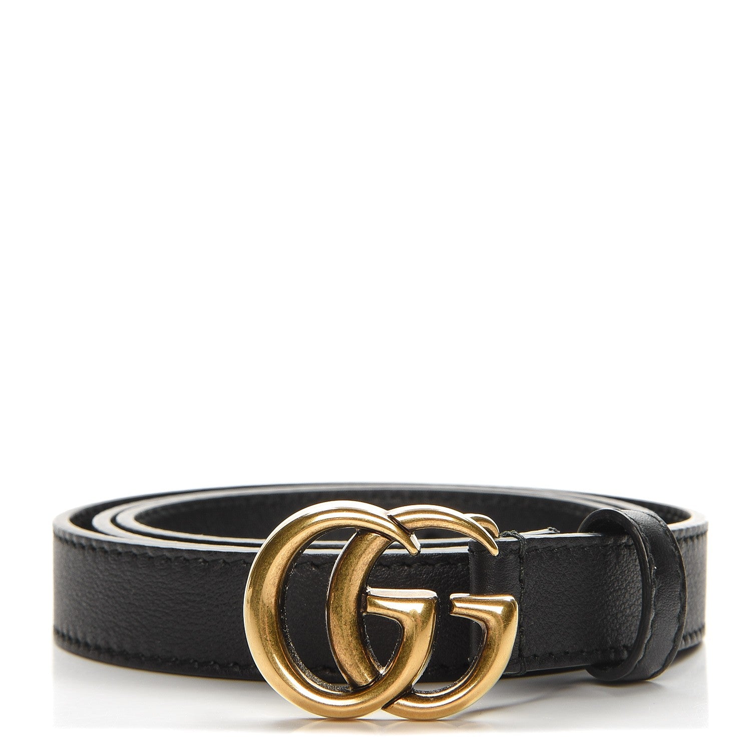 Gucci Calfskin Double G 20mm Belt 80 32 Black 1 of 6
