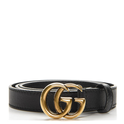 Gucci Calfskin Double G 20mm Belt 80 32 Black 1 of 6