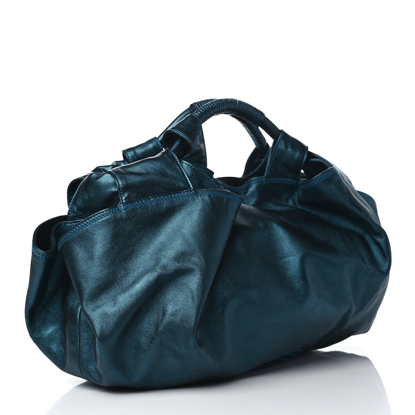 Metallic Nappa Aire Shoulder Bag Blue