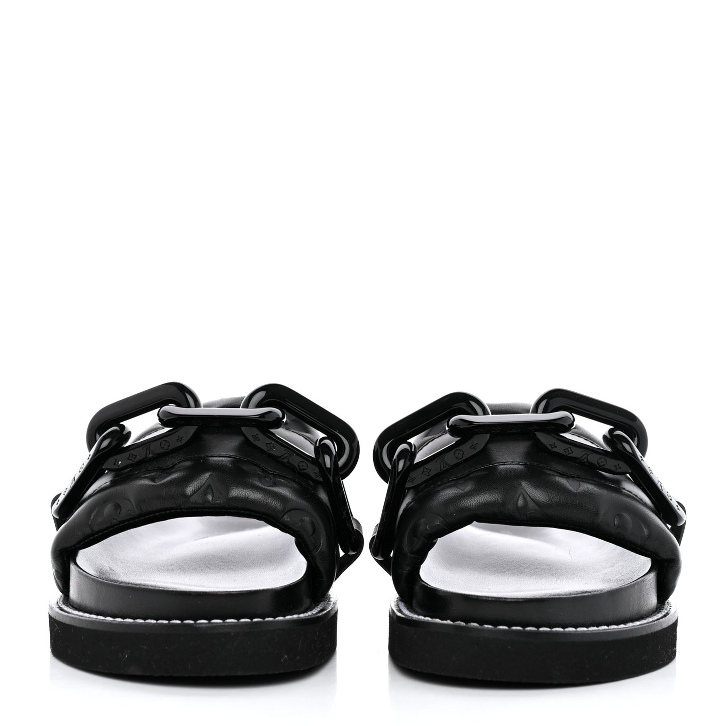 Calfskin Embossed Monogram Sunset Flat Comfort Mule 36 Black