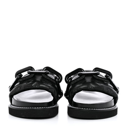 Louis Vuitton Calfskin Embossed Monogram Sunset Flat Comfort Mule 36 Black 2 of 13