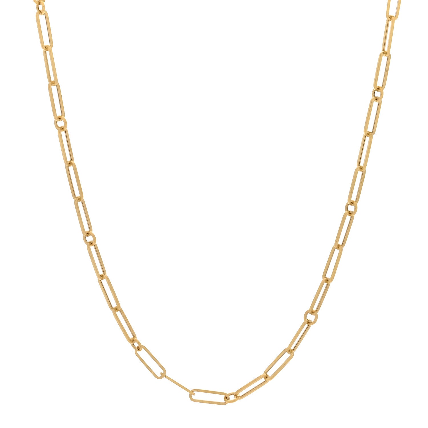 Roberto Coin 18K Yellow Gold Paper Clip Link Necklace 1 of 5