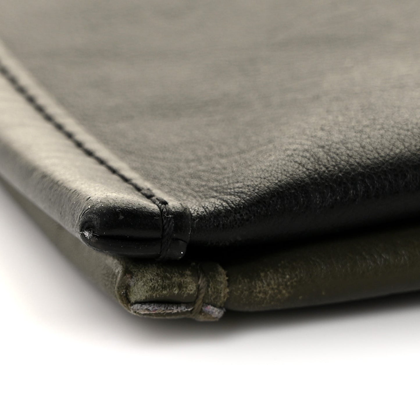 Calfskin Monogram Shadow Double Flat Messenger Black Khaki