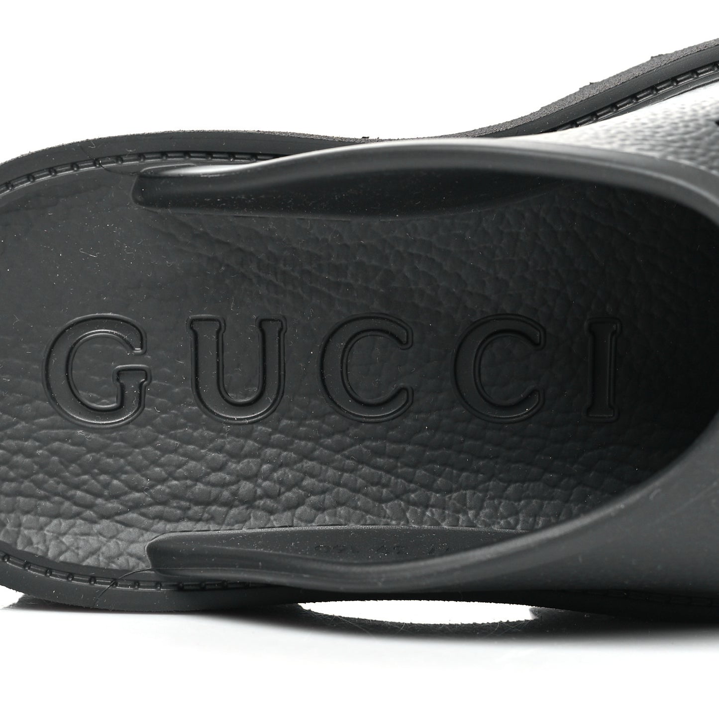 Rubber GG Monogram Perforated Elea Platform 55mm Lug Sole Sandals 39 Black